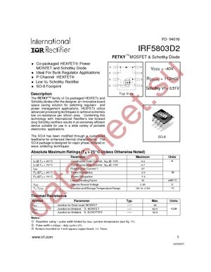 IRF5803D2TR datasheet  